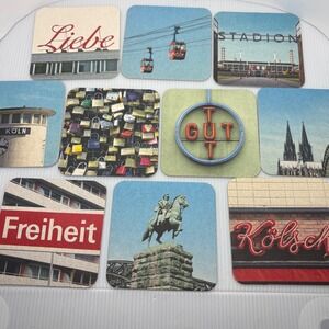Cologne Germany Souvenir Coasters Set of 10 CardboardCity Views Landmarks Travel